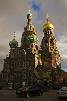 Saint Petersburg Prints: Traffic at ploshchad Konyushennaya square central St Petersburg Russia Europe