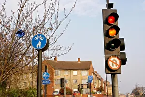 Rules Prints: Traffic signal on the road Harrow ; London ; U.K. United Kingdom England