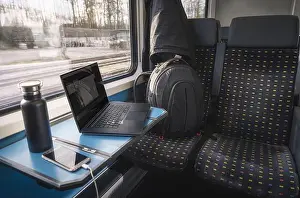 Commuter Prints: Train interior with comfortable chairs