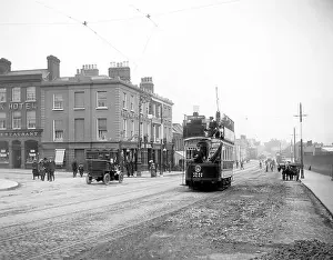 Cobbled Prints: Tram on Parkgate Street, Dublin c. 1910