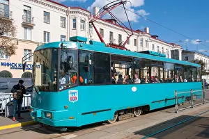 Tram Prints: Tram on the streets of Minsk, Belarus