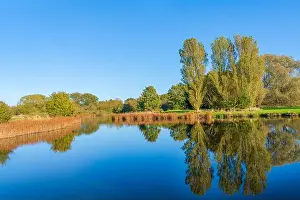 North Norfolk Prints: Tranquil lake in Bure Park, Great Yarmouth