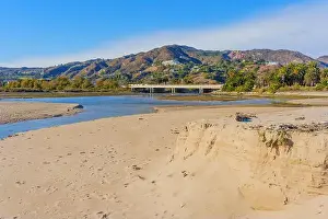 Outdoor Activity Prints: Tranquil scene of a riverbank at Malibu Beach