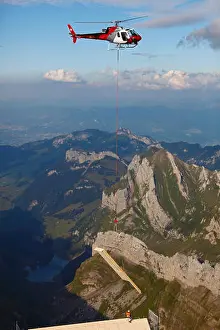 Vertical Format Prints: Transport helicopter, Santis Apenzell, Switzerland / Säntis