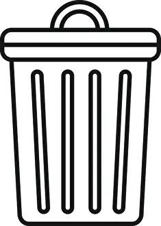Throw Prints: Trash bin icon. Outline trash bin vector icon for web design isolated on white background