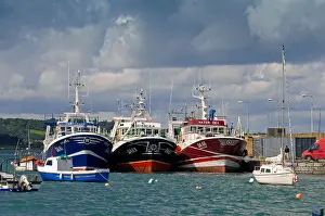 Yacht Prints: Trawler fishing boats in the harbour of the village of Skerries