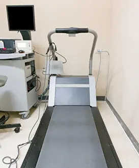 Treadmill medical with monitor for scan electrocardiogram and heart disease in hospital