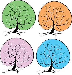 Comical Prints: Tree representing the seaons