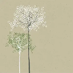 Reuse Prints: Trees background. The trunk and leaves in separate layers. Vecto