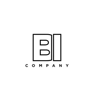 Typo Prints: Trendy letter B and I, BI logo design template