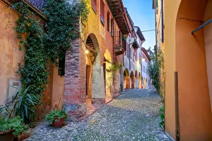 Treviso, Italy. Cityscape image of colorful street located in old town Treviso, Italy at sunset