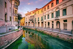 Treviso, Italy. Cityscape image of historical center of Treviso, Italy at sunrise