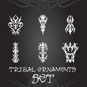 Sleeve Prints: Tribal ornaments and tattoo design elements set