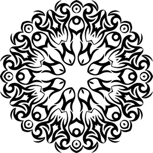 Indigenous Culture Prints: Tribal Tattoo Circular Vector Illustration