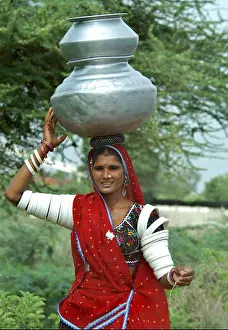 Bangles Prints: Tribal women carrying water pot
