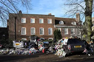 Death Prints: Tributes outside the home of George Michael who died on Christmas day 2016 Flowers photographs