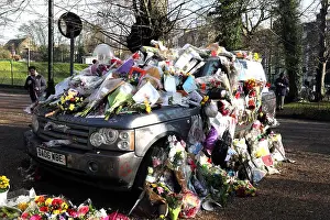 Death Prints: Tributes outside the home of George Michael who died on Christmas day 2016 Flowers photographs