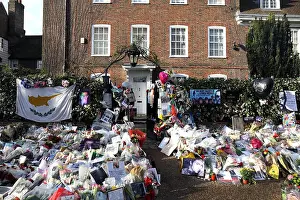 Death Prints: Tributes outside the home of George Michael who died on Christmas day 2016 Flowers photographs