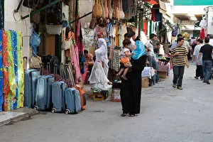 Libya Prints: Tripoli, Libya. Medina Street Scene, Luggage, Clothing