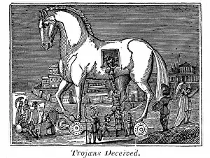 1830 Prints: Trojan Horse: Greek raiding party secreting themselves in the great wooden horse