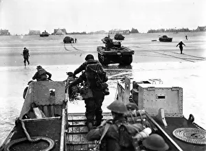 Invasion Prints: Troops from the East Yorkshire Regiment going ashore at Queen Red Sector on Sword Beach n the 6th June 1944