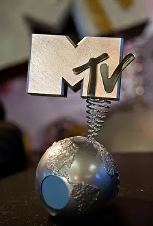 Elections Prints: The trophy of the MTV Europe Music Awards EMA is pictured during a press conference at the Roemer historical city hall