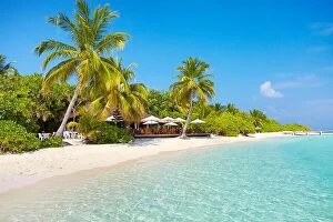 Images Dated 21st February 2014: Tropical beach at Maldives Island, Ari Atoll