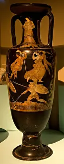 Fighting Prints: Troy Trojan War fighting Achilles and Memnon 300 BC Greek pottery Turkish Greece Turkey