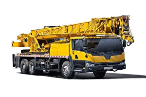 Raise Prints: Truck Crane. Isolated object on a white background