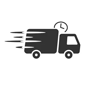 Send Prints: Truck icon, delivery car, quick pickup, vector image