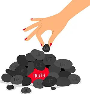 Pick Up Prints: Truth and lie concept vector illustration