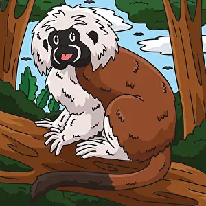 Bellies Prints: tton Top Tamarin Monkey Animal Colored Cartoon