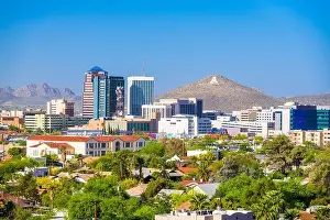 Tucson, Arizona, USA downtown city skyline in the afternoon
