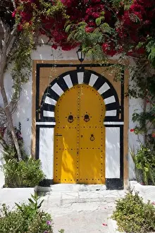 Medina Prints: Tunisia, Sidi Bou Said, traditional colored door
