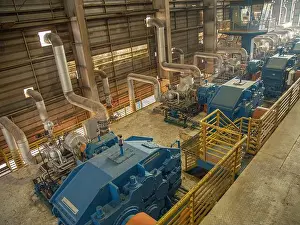 Engineering Equipment Prints: turbine in the sugar cane industry coupled to the gearbox