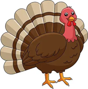 Thanksgiving Prints: Turkey Cartoon Colored Clipart Illustration