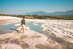 Stalactite Prints: Turkey, Natural travertine pools and terraces in Pamukkale
