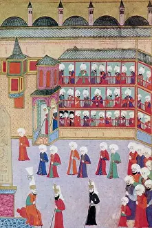 Middle Eastern Prints: Turkey: Painting celebrating the circumcision of Ottoman Sultan Murat III's son Shezade Mehmet in 1582