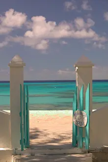 Beachfront Prints: Turks and Caicos, Grand Turk Island, Cockburn Town, Town entrance gate, Front Street