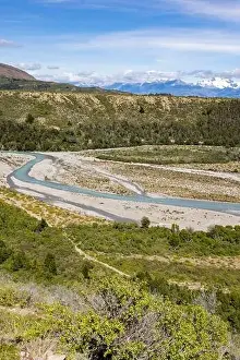 Blueish Prints: Turquoise creek flowing to the beautiful Lago General Carrera in southern Chile - Traveling the Carretera Austral