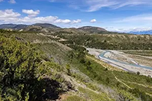 Blueish Prints: Turquoise creek flowing to the beautiful Lago General Carrera in southern Chile - Traveling the Carretera Austral