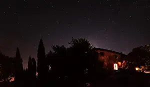 Tuscan Prints: Tuscan starscape; night sly, rustico and silhouettes of cypresses in Montespertoli