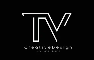 TV T V Letter Logo Design in White Colors. Creative Modern Letters Vector Icon Logo Illustration