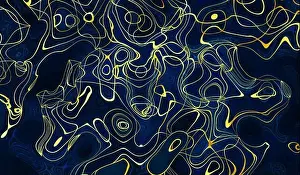 Twisted blue-gold gradient liquid blur abstract backgrounds