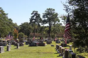 Heavenly Prints: Tyler TX - November 2, 2023: Historic Headstones at Rose Hill Cemetery Located in Tyler Texas