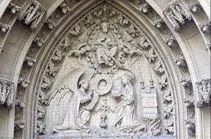 Archangel Prints: The tympanum shows the Annunciation to Mary