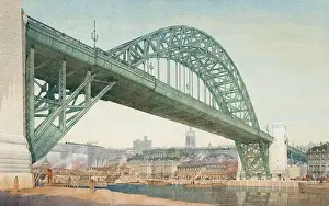 Gouache Prints: ‘Tyne Bridge by Cyril Farey, painted in 1928