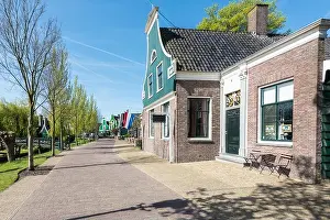 Typical dutch stone houses in old small village near Amsterdam, Netherlands