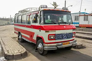 Bus Stop Prints: A typical example of privately run public bus for short journeys all over Iran