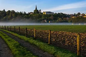Outdoor Activities Prints: Typical landscape of the Belgian countryside on a beautiful spring day